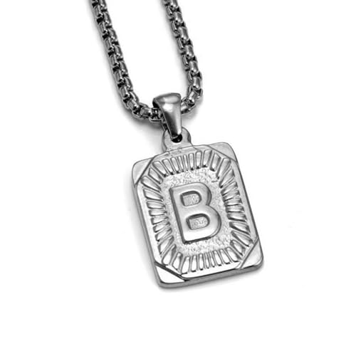 Zuoeay Einzigartige Quadratkartenbuchstaben Halskette Punkschmuck Edelstahlkette Halskette Geeignet Für Tägliche Verschleiß Und Partys Trendy Accessoires von Zuoeay