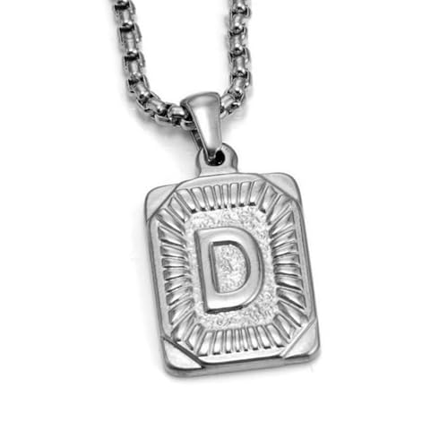 Zuoeay Einzigartige Quadratkartenbuchstaben Halskette Punkschmuck Edelstahlkette Halskette Geeignet Für Tägliche Verschleiß Und Partys Trendy Accessoires von Zuoeay