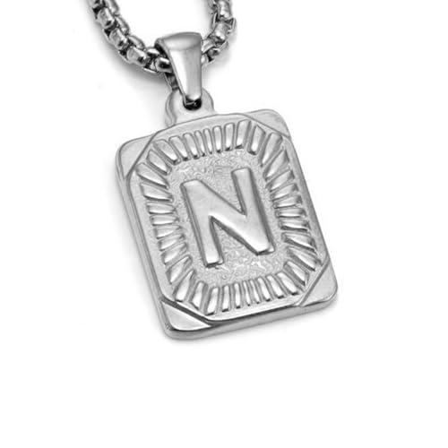 Zuoeay Einzigartige Quadratkartenbuchstaben Halskette Punkschmuck Edelstahlkette Halskette Geeignet Für Tägliche Verschleiß Und Partys Trendy Accessoires von Zuoeay