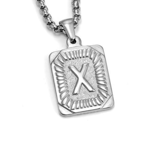 Zuoeay Einzigartige Quadratkartenbuchstaben Halskette Punkschmuck Edelstahlkette Halskette Geeignet Für Tägliche Verschleiß Und Partys Trendy Accessoires von Zuoeay