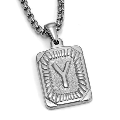 Zuoeay Einzigartige Quadratkartenbuchstaben Halskette Punkschmuck Edelstahlkette Halskette Geeignet Für Tägliche Verschleiß Und Partys Trendy Accessoires von Zuoeay