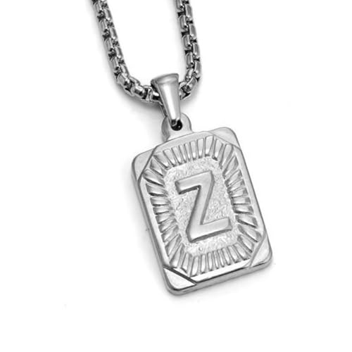 Zuoeay Einzigartige Quadratkartenbuchstaben Halskette Punkschmuck Edelstahlkette Halskette Geeignet Für Tägliche Verschleiß Und Partys Trendy Accessoires von Zuoeay