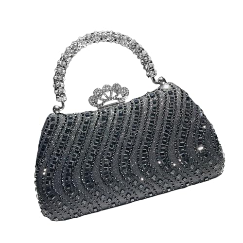 Zuoeay Elegante Abendhalmung Mit Funkelnden Strassstack Kettenketten Party Handtaschen Abendtaschen Für Stilvolle Damen Luxus Luxuriöser Funkelnder Handtasche von Zuoeay