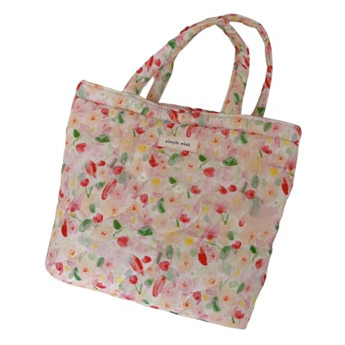 Zuoeay Elegante Gesteppte Baumwollkäufer Mit Floralen Designs Großer Kapazität Schulter Damen Gepolsterter Geldbeutel Für Den Täglichen Gebrauch Blumenschulter von Zuoeay