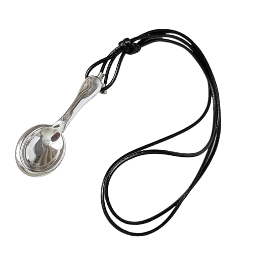 Zuoeay Elegante Silberlöffel Halskette Mit Handgefertigter Geflochtener Schnur Stilvoller Neckketten Für Besondere Anlässe Und Geschenk Trendige Erwachsene Halsketten Verleiht von Zuoeay