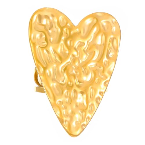 Zuoeay Eröffnungsringe Verstellbare Fingersonne/Herz Offener Fingerschmuck Edelstahl Textur Für Modeliebhaber Unisex Mode von Zuoeay