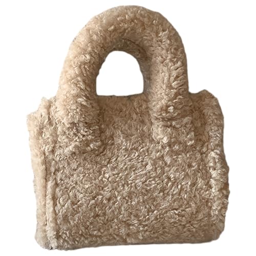 Zuoeay Frauen Gemütliche Faux Lambwool Fleece Kleine Quadrathandtasche Für Alltägliche Outfit von Zuoeay