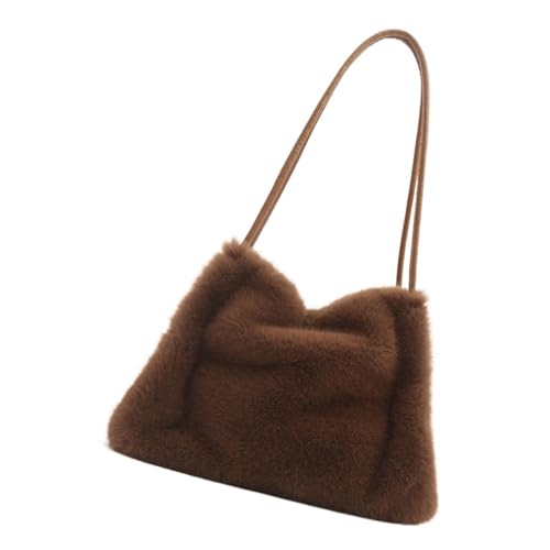 Zuoeay Frauen Große Kapazität Fuzzy Eimer Bag Ästhetic Plüsch Umhängetasche Pelzing von Zuoeay