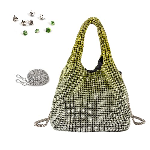 Zuoeay Frauen Strassabend Abendtasche Clutch Eimer Beutel Funkelnde Kristall Schulter Handtasche Für Hochzeitsfeier Strassheilsteine ​​Mini Eimer von Zuoeay