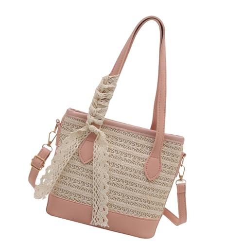 Zuoeay Frauen Tasche Schöner Crossbody Einfacher Schulterstrohhandtasche Eimer Großkapazität Messenger Für Den Alltag Schöner Crossbody Für Frauen Stroheimer Einfacher Schulterstrand von Zuoeay