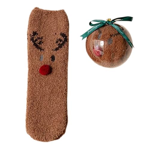 Zuoeay Frauen Weihnachten Fuzzy Socken Winter Warmer Gemütlicher Weicher Cartoon Pelzige Sportliche Indoor Hausschuhe Frauen Fuzzy Cosy Warm von Zuoeay