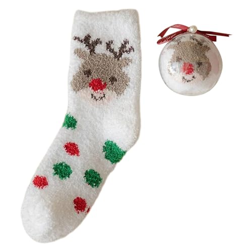 Zuoeay Frauen Weihnachten Fuzzy Socken Winter Warmer Gemütlicher Weicher Cartoon Pelzige Sportliche Indoor Hausschuhe Frauen Fuzzy Cosy Warm von Zuoeay