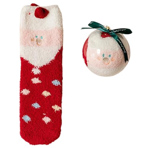 Zuoeay Frauen Weihnachten Fuzzy Socken Winter Warmer Gemütlicher Weicher Cartoon Pelzige Sportliche Indoor Hausschuhe Frauen Fuzzy Cosy Warm von Zuoeay