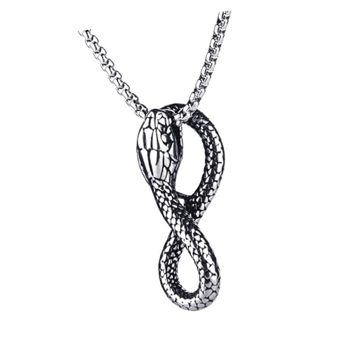 Zuoeay Gothic Punk Ouroboros Schlange Halskette Stylische Anhänger Halskette In Edelstahl Für Tägliche Verschleißdaten Partys Edelstahl Anhänger von Zuoeay