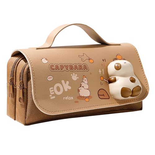 Zuoeay Große Bleistiftkoffer Mit Griffstiftkoffer Hochkapazität Stifthaltertasche Reißverschlussbeutel Reise Make Up Beutel Student Office Beutel von Zuoeay