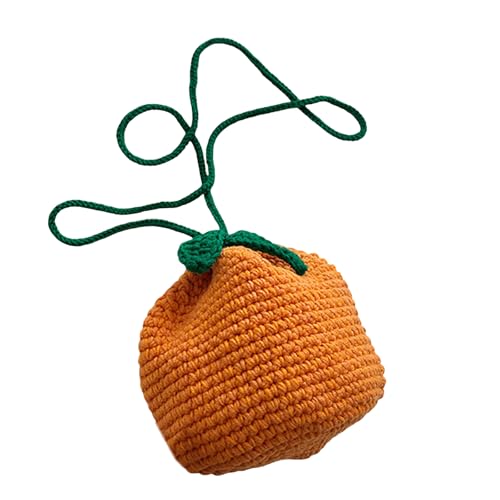 Zuoeay Handgefertigte Häkeln Orangenbeutel Tangerine Designs Umhängetasche Ideal Für Frauen Und Mädchenlagerung Und Reisen Essentielles Handgefertigtes Häkelbeutel von Zuoeay