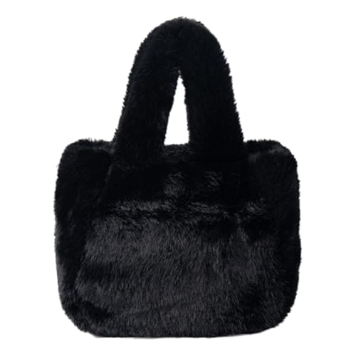 Zuoeay Mehrzweck Fuzzy Umhängetasche Mit Oberem Und Verstellbarer Gurt Winter Kunstpelze Fleece Eimer Handtasche Crossbody Eimerbeutel von Zuoeay