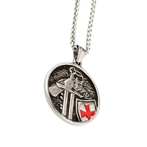 Zuoeay Men Fashion Punk Halskette Mit Vintage Amulett Anhänger Verstellbarer Kettenketten Edelstahl Textur Für Den Täglichen Vintage von Zuoeay