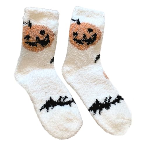 Zuoeay Mode Frauen Korallen Fleece Socken Mit Geistermuster Für Halloween Partys Und Casual Wear Slipper Niedliche Modische Damen von Zuoeay
