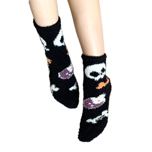 Zuoeay Mode Frauen Korallen Fleece Socken Mit Geistermuster Für Halloween Partys Und Casual Wear Slipper Niedliche Modische Damen von Zuoeay