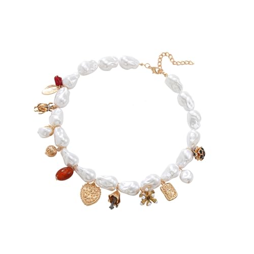 Zuoeay Mode Unregelmäßige Perlen Halskette Handgefertigtes CHOKER BLUCKILE Kettenschmuck Für Partys Und Daten Modeperlen Charme von Zuoeay