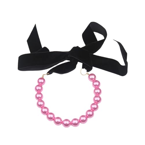 Zuoeay Mode Velvets Bowknot Halskette Mit Nachahmungsperlen Verstellbare Länge Neckchain Vielseitige Krawatte Für Frauen Vielseitige Krawünde Für Frauen von Zuoeay
