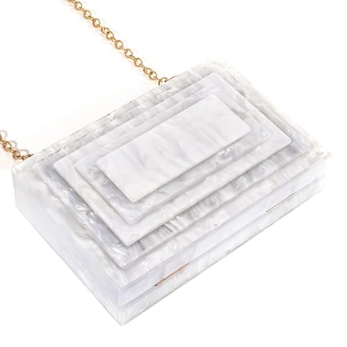 Zuoeay Moderne Box Formabendasche Für Frauen Acrylhandtaschen Umhängetasche Crossbody Mit Modischen Kettendesigns Modisches Acryl von Zuoeay