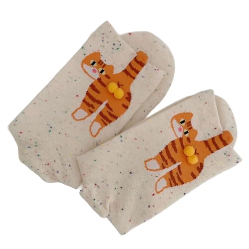 Zuoeay Moderne Musterkalbsocken Mit Unscharfen Bällen Atmungsaktiven Stretch Baumwollgewebe Lässig Frauen Abstrakte Katzen Socken Socken von Zuoeay