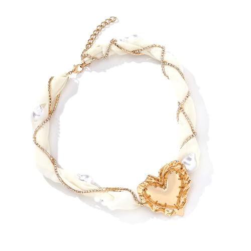 Zuoeay Perlen Und Mesh Halskette Für Verstellbare Französische Stile Aus Frauen Mit Eleganten Einfachen Designs Für Mode Liebhaber Mode von Zuoeay