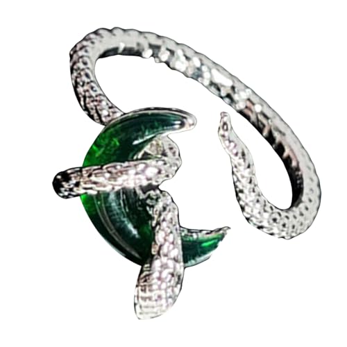 Zuoeay Praktische Stabile Legierung Offene Ringe In Serpentinen Form Mit Mond Detail Modeaccessoire Für Moderne Frauen Damen Verstellbare Offene Ringe von Zuoeay