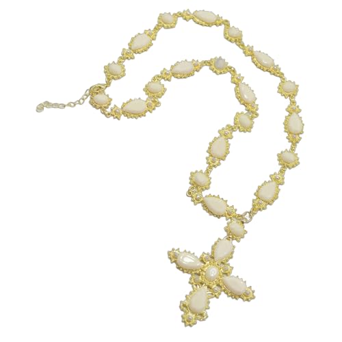 Zuoeay Raffinierte Frauen Halskette Bright Gemstones Crucifix Anhänger Choker Verstellbare Länge Pullover Kettenparty Schmucklegierung Anhänger Halskette von Zuoeay
