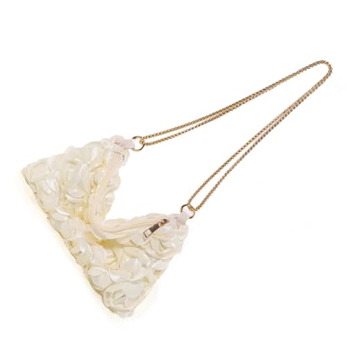 Zuoeay Rose Blumenabend Clutches Bag Ladies Pailletten Satins Crossbody Handtasche Mit Kette Für Hochzeitsfeiern Ereignis Satins Kettenumziehungsbeutel von Zuoeay