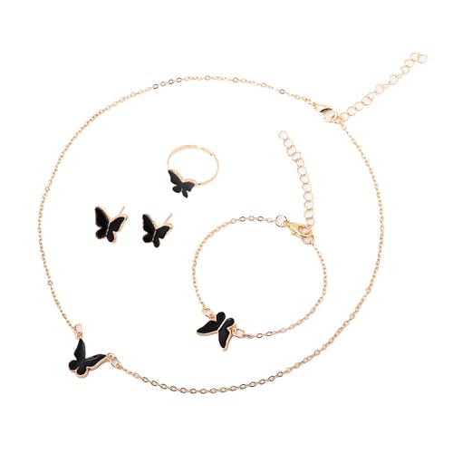 Zuoeay Schmuckschmuck Set Girls Halskette Mode Anhänger Halskette Einstellbar Mit Armband Armreifen Ringen Ohrringe Stylische Frauenzubehör Für Frauen von Zuoeay