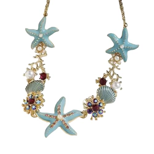 Zuoeay Seesterne Armband Mode Schmuck Meer Themen Armband Perlen Schale Anhänger Halskette Legierung Textur Für Frauen Perlen Für Frauen von Zuoeay