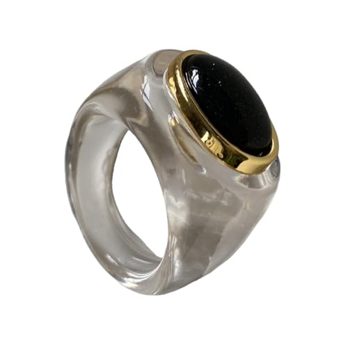 Zuoeay Stilvolle Harz Edelsteine ​​Ringe Leichte Transparente/Bernsteinfarbe Finger Ringe Accessoires Für Mode Forward Women Casual Schmuck von Zuoeay