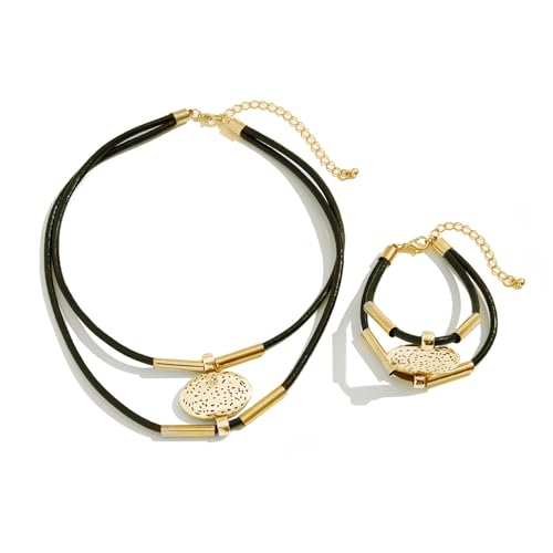 Zuoeay Stylische Böhmische Ovale Halskette Und Armband Set Handgefertigtes Frauen Modezubehört von Zuoeay