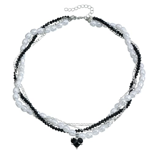 Zuoeay Stylish Heart Anhänger Halskette Zeitgenössisches Herz Mit Perlen Und Zirkondetails Für Damen Frauen Romantik Date von Zuoeay