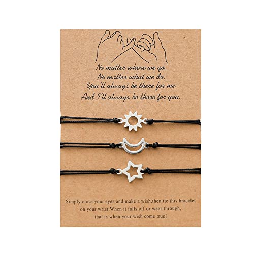 Zuoeay Sun Moon Star Card Bracelets Freundschaft Freunde von Zuoeay