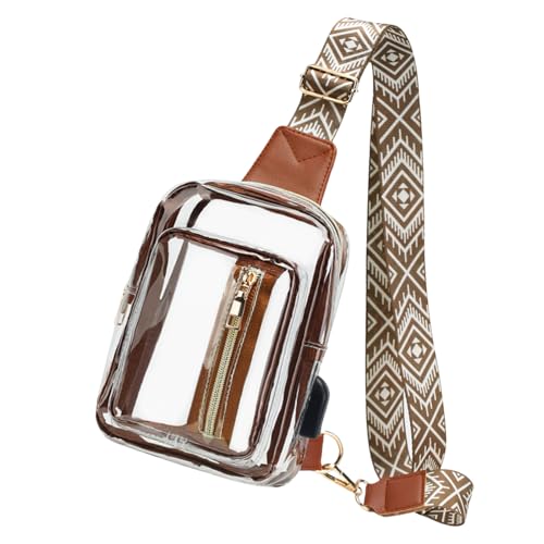 Zuoeay Transparente Brusttasche Für Männer Und Frauen PVC Schulter Crossbody Taschen Verstellbare Gurt Geldbeutel Für Stadien Und Konzerte Sicherheitsfreundliche Tasche von Zuoeay