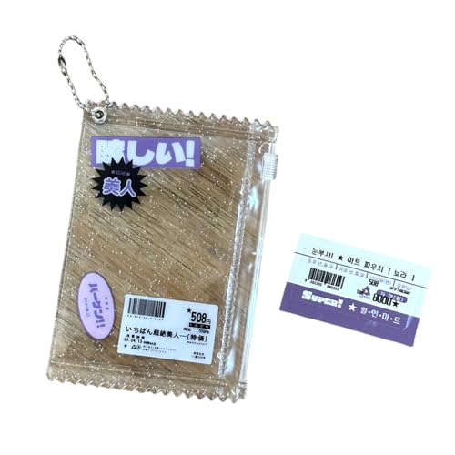 Zuoeay Transparente Süßigkeitenkartenbeutel PVC Reißverschluss Fotohalter Anhänger Keychain Tragbare Hülse Sammlerstück Organizer Transparent Candy Bag von Zuoeay