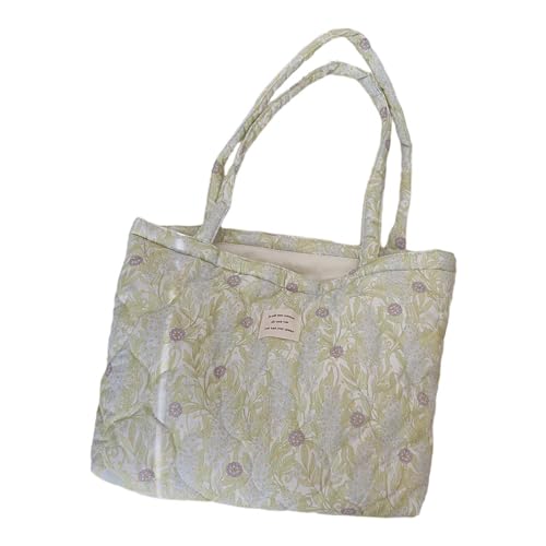 Zuoeay Trendy Baumwoll Umhängetasche Mit Puffergrenze Und Blumenmuster Große Handtaschen Shopper Taschen Für Den Täglichen Gebrauch Frauenhandtasche von Zuoeay