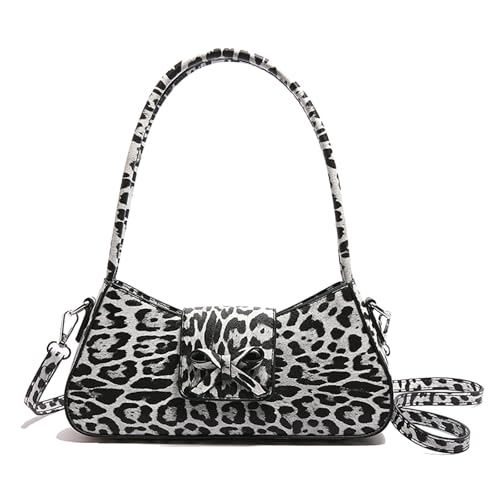 Zuoeay Trendy Damen Pu Leopards Druck Achselhöhlen Taschen Abendbeutel Mit Bögen Und Verstellbarem Riemen Für Hochzeitsfeier Frauen Satchel Geldbörse von Zuoeay