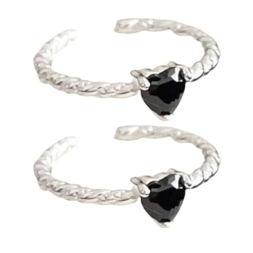 Zuoeay Trendy Geometrische Zirkonringe Frauen Party Modezubehör Komfortable Legierungstextur Für Passende Look Herzringe von Zuoeay