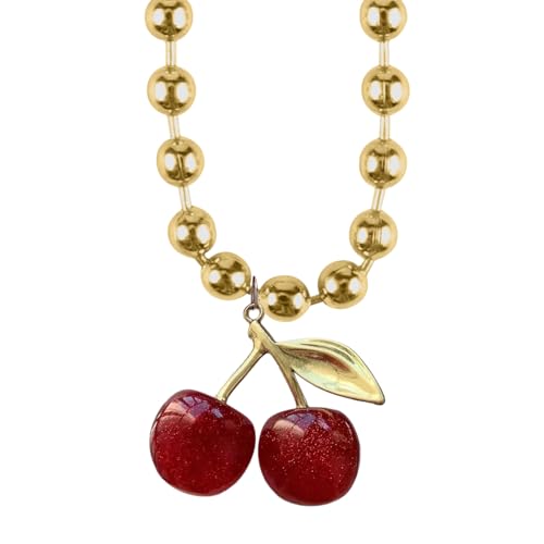 Zuoeay Trendy Sturdy Acryl Love Perlen Halskette Mit Auffälligen Designs Cherrys Anhänger Für Multipurpose Casual Wear Cherrys Anhänger von Zuoeay