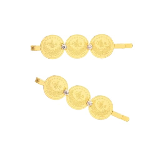 Zuoeay Türkische Münzhaarclip Für Frauen Goldplattiert Ethnischem Schmuck Brautjungfer Geschenk Und Accessoires Mode Hairwear Coin Clip von Zuoeay