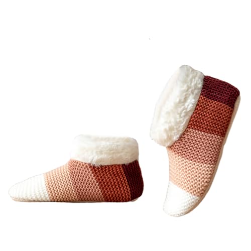 Zuoeay Unisex Thermal Fleece Ausgekleidet Gestrickte Slipper Socken Für Kaltes Wetter Antislip Bodensälen Innenboden Mit Grip Wärmeisolierung von Zuoeay