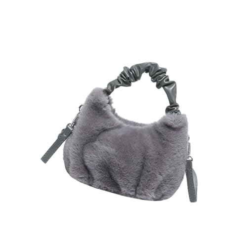 Zuoeay Winter Umhängetasche Pelzige Plüschfaltengriff Handtasche Mit Verstellbaren Gurt Crossbody Taschen Für Frauen Und Mädchen Verstellbare Gurtbeutel von Zuoeay