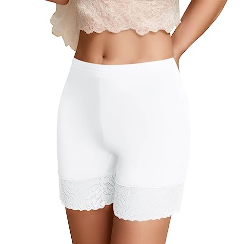 Zuoyue Damen Unterhosen Radlerhose Boxershorts Kurz Anti Scheuern Oberschenkel für unter Kleider, Nahtlose atmungsaktiv Boxershorts Unterwäsche (White, L) von Zuoyue