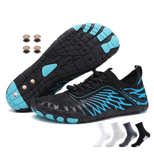 Grounded Footwear for Women Men, Grounding Shoes with Copper Neuropathy Soft Comfortable Hike Barefoot Shoes (8305Blue, Erwachsene, Damen, 46, Numerisch, EU Schuhgrößensystem, M) von Zureto