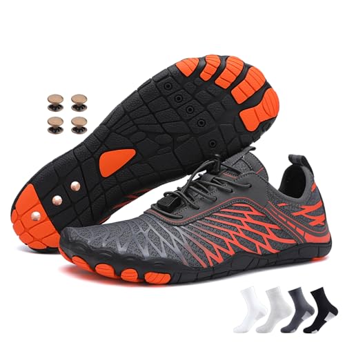 Grounded Footwear for Women Men, Grounding Shoes with Copper Neuropathy Soft Comfortable Hike Barefoot Shoes (8305Orange, Erwachsene, Damen, 38, Numerisch, EU Schuhgrößensystem, M) von Zureto